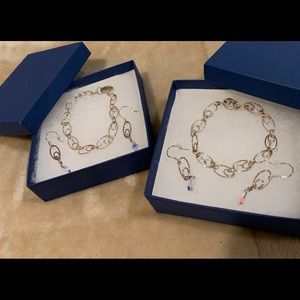 Sterling Silver Earrings & Bracelet Set